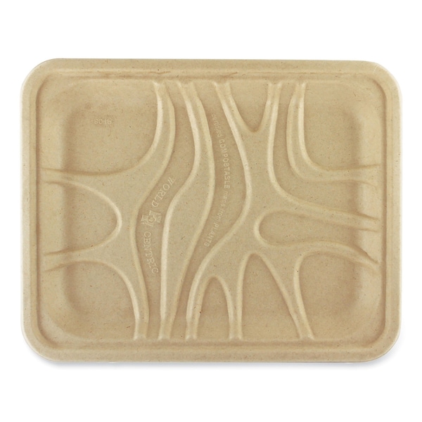 World Centric Fiber Trays, 7.1 x 9.1 x 0.7, Natural, Paper, 500PK TR-SC-4S-LFS - main